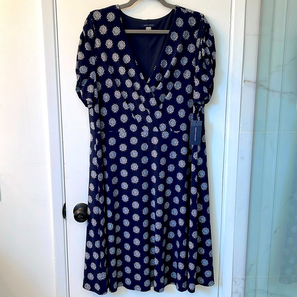 Tommy Hilfiger Plus Size Medallion-Print Fit & Flare Dress 14W NWT